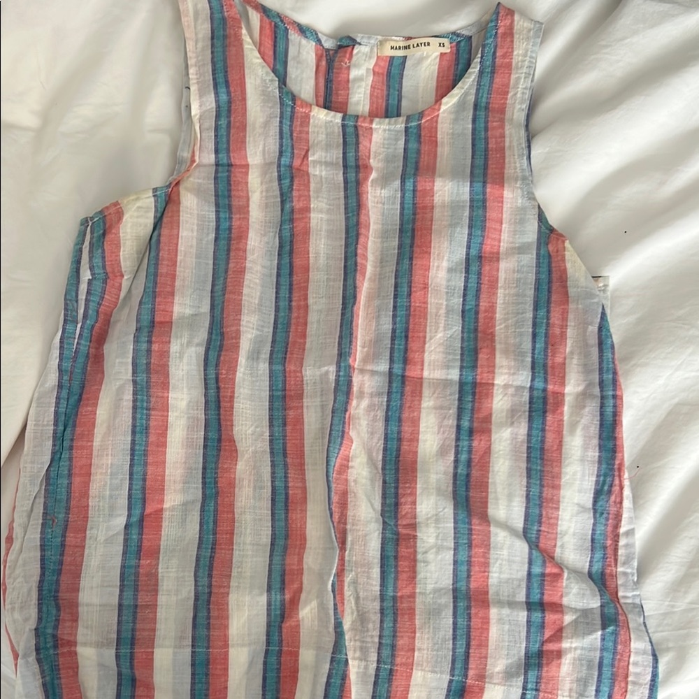 Marine Layer Striped Tank Top - Blue, Pink, White